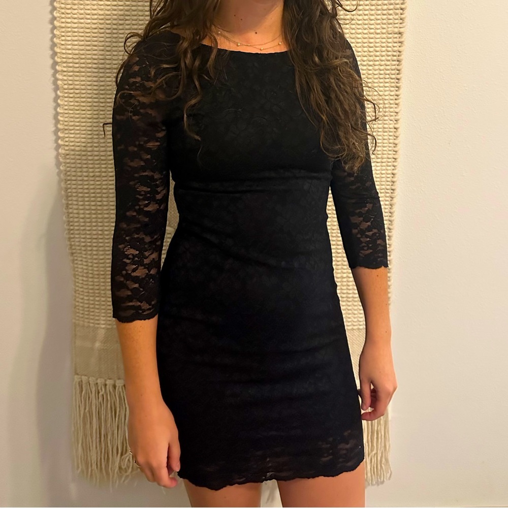 Black Lace Mini Dress